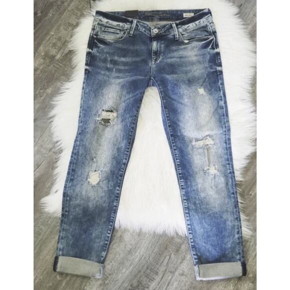 NWT Mavi Ada Sexy Distressed Boyfriend Jeans - 25 waist - Picture 2 of 7
